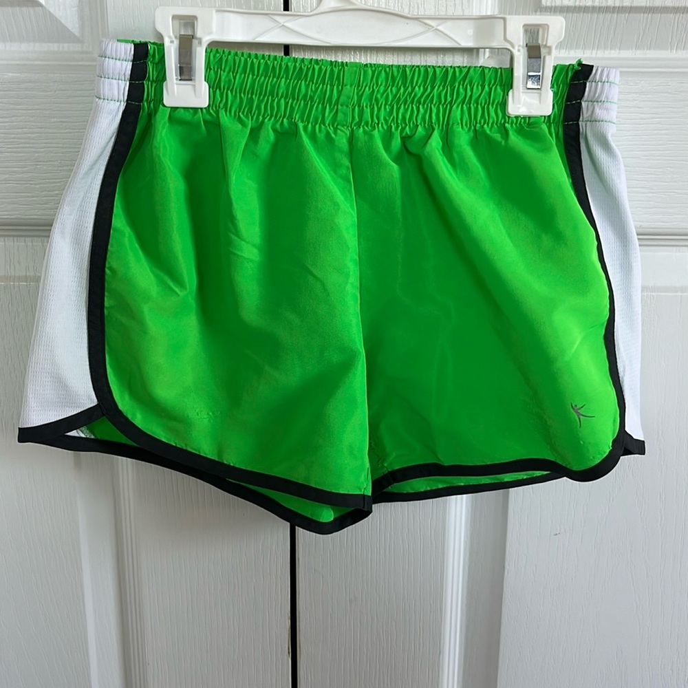 Danskin Now athletic shorts in green, adult XS